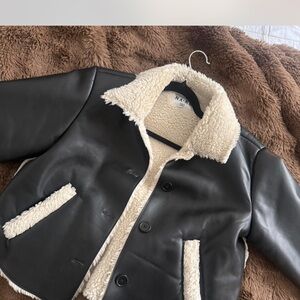 Stylish Black and Cream Teddy Jacket